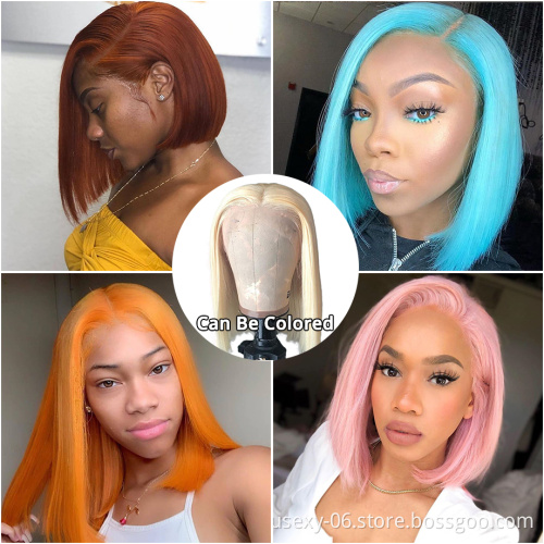 Cheap wigs with lowest price indian frontal human hair short bob cut wigs blonde lace front human hair wigs for black women